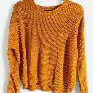 Forever 21 Vibrant Orange Crew Neck Sweater